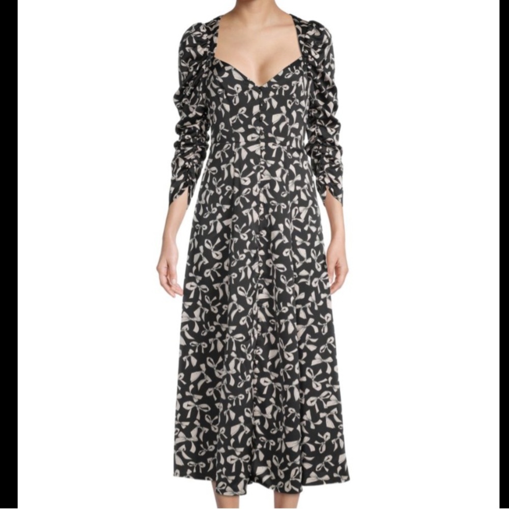 For Love & Lemons Angelica Maxi Bow Print Dress
